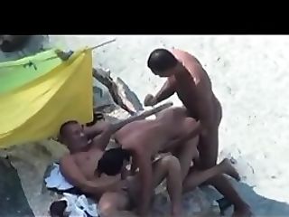 Threesome On The Beach